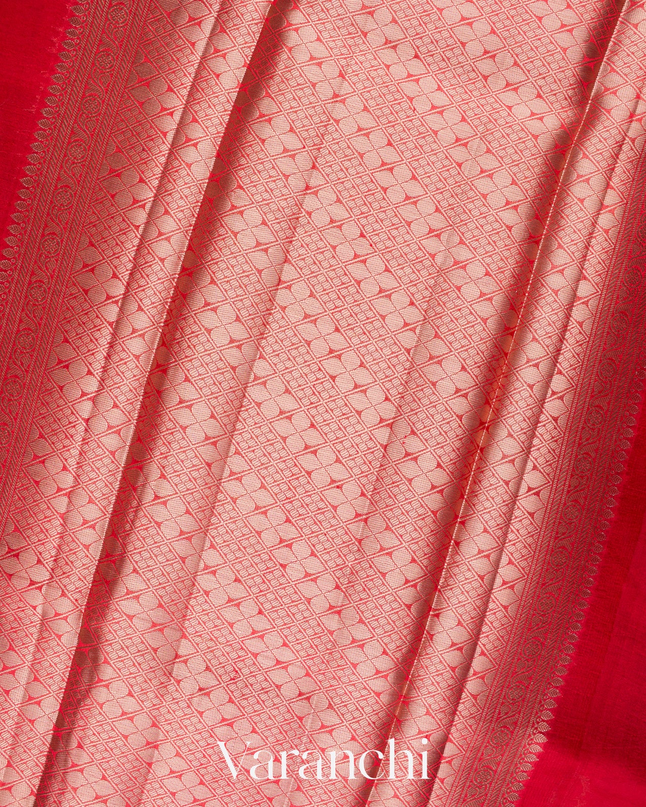 Red Floral Printed Pure Mango Silk Saree