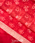 Red Floral Printed Pure Mango Silk Saree