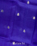 Royal Blue Floral Printed Pure Mango Silk Saree