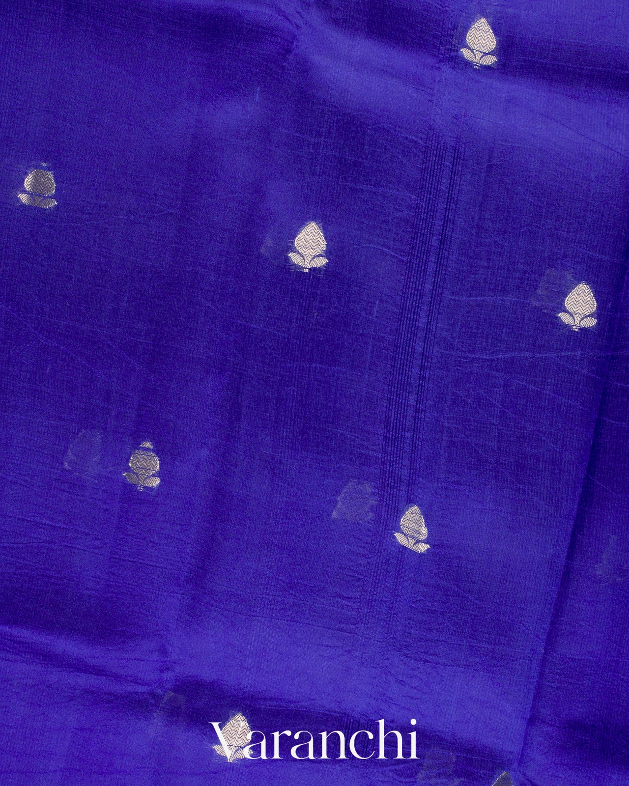 Royal Blue Floral Printed Pure Mango Silk Saree