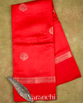 Bright Red Pure Mango Silk Saree