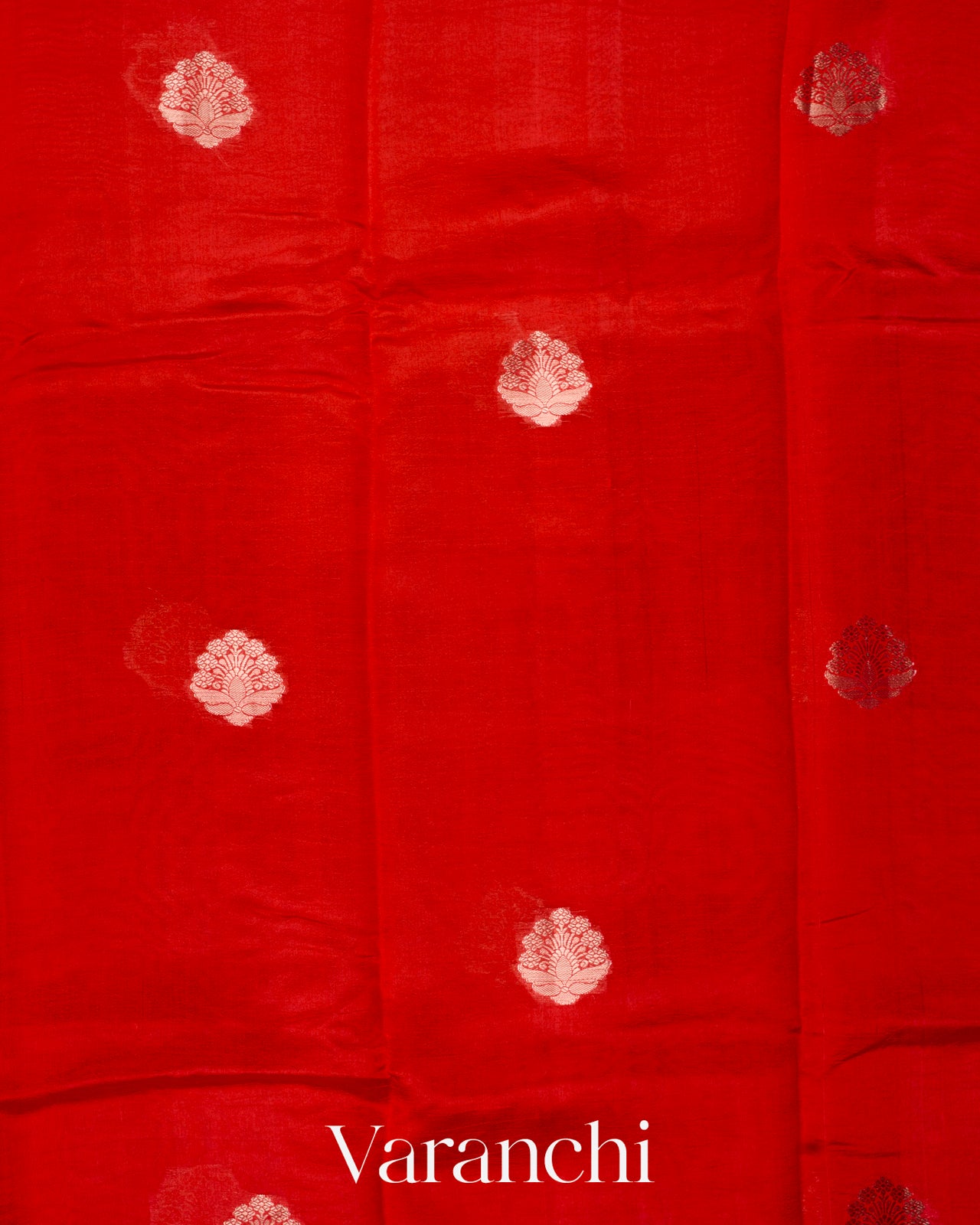 Bright Red Pure Mango Silk Saree