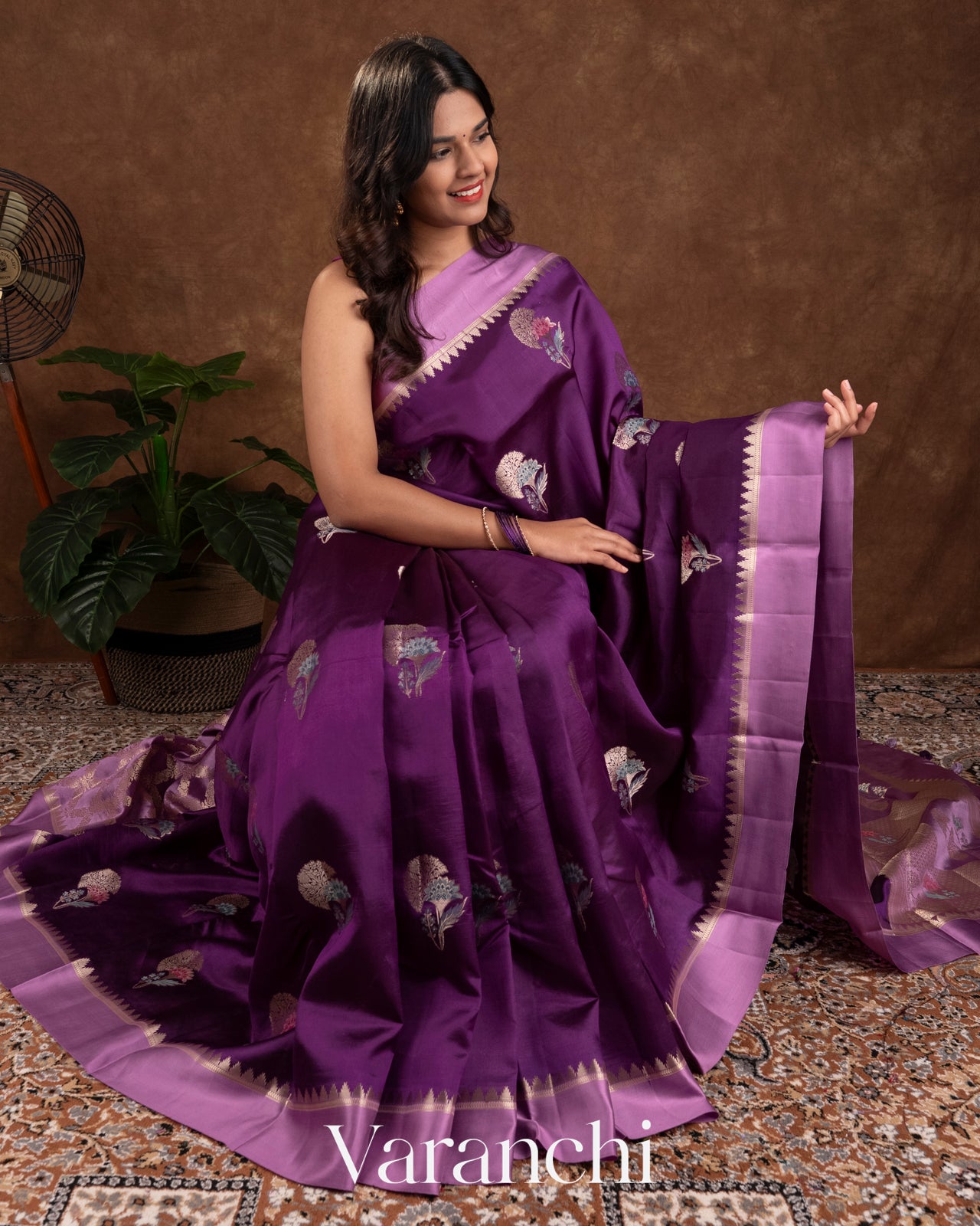 Deep Purple Pure Mango Silk Saree