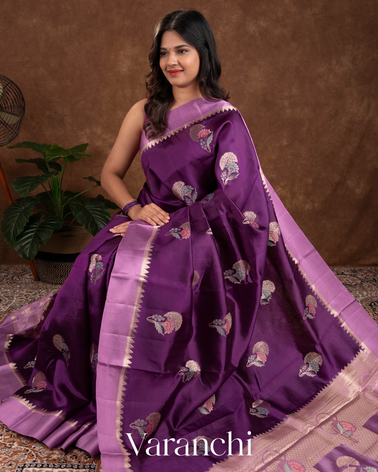 Deep Purple Pure Mango Silk Saree