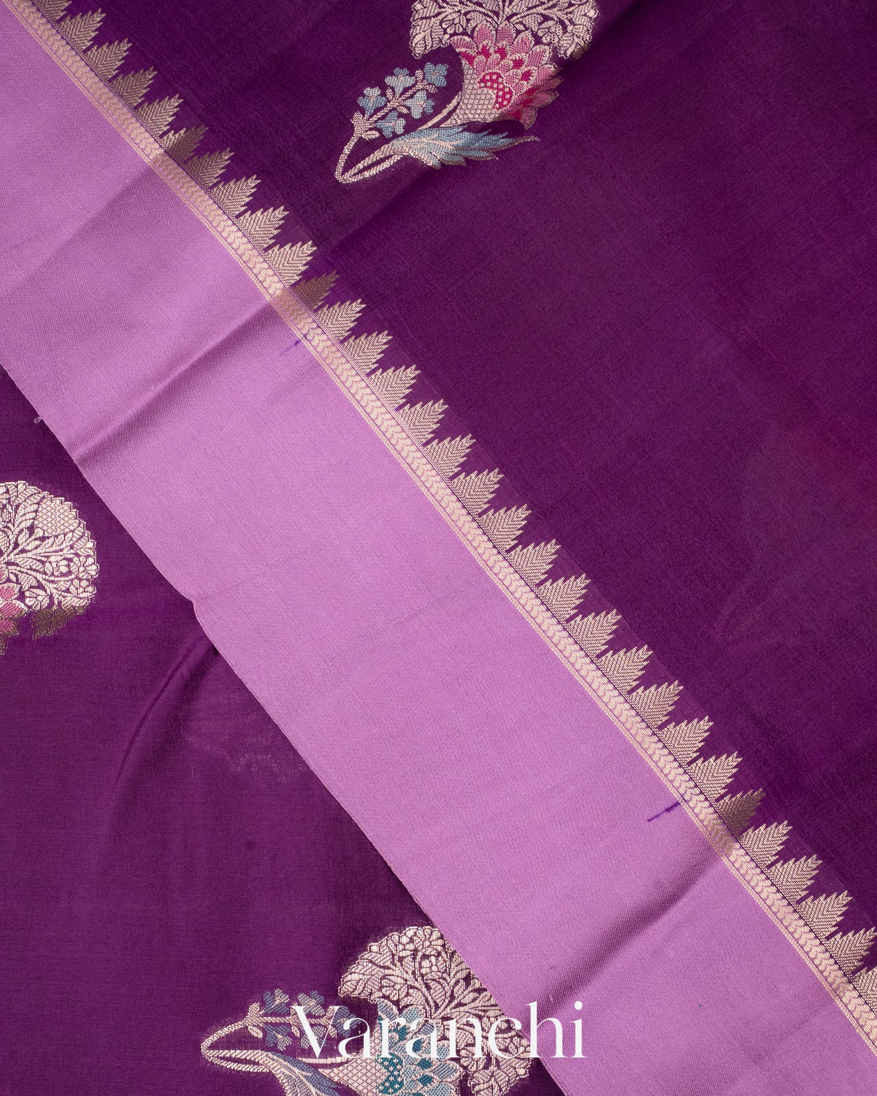 Deep Purple Pure Mango Silk Saree