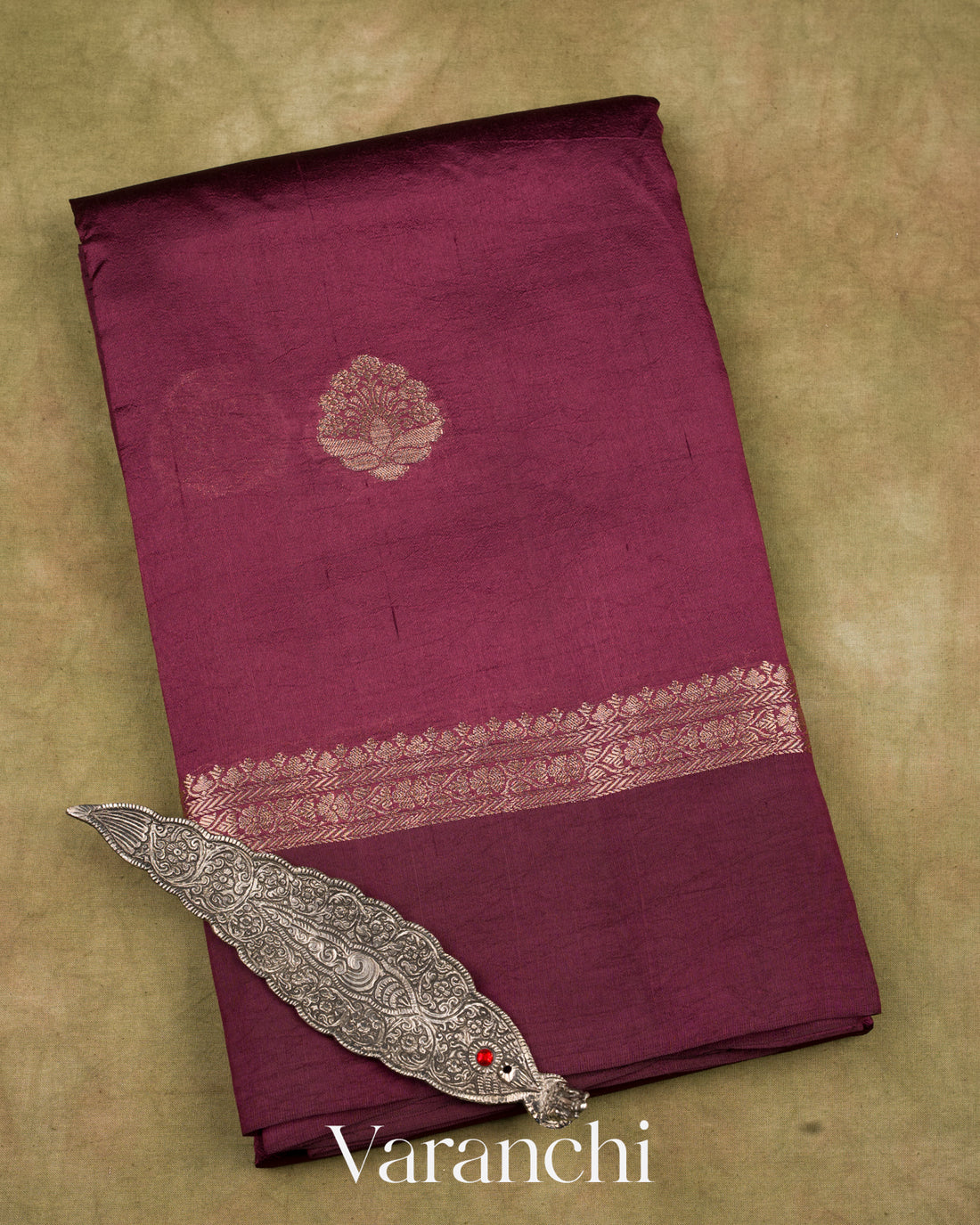 Deep Wine Pure Mango Silk Saree
