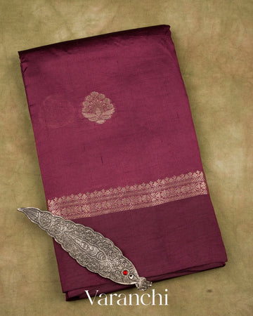 Deep Wine Pure Mango Silk Saree