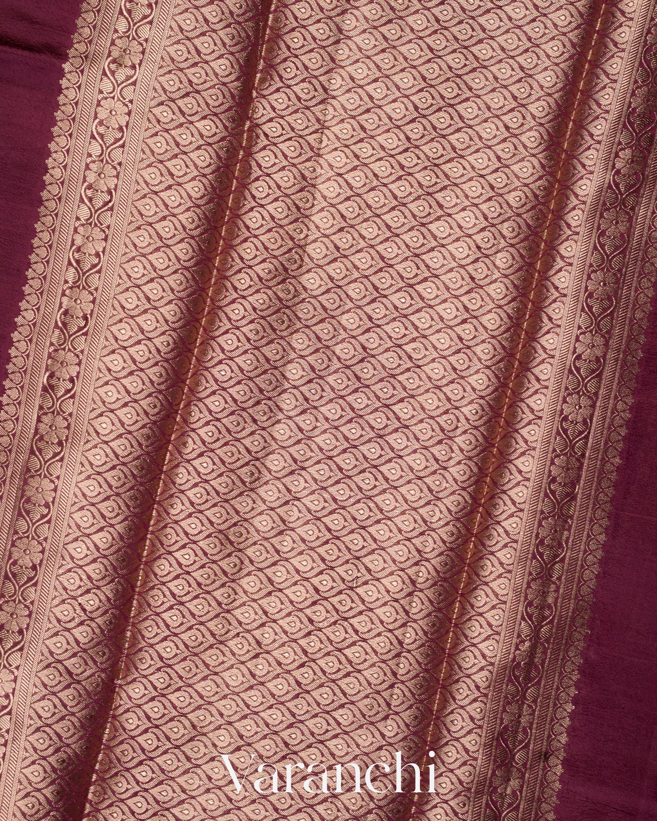 Deep Wine Pure Mango Silk Saree