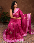 Rani Pink Pure Mango Silk Saree