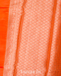 Orange Pure Mango Silk Saree