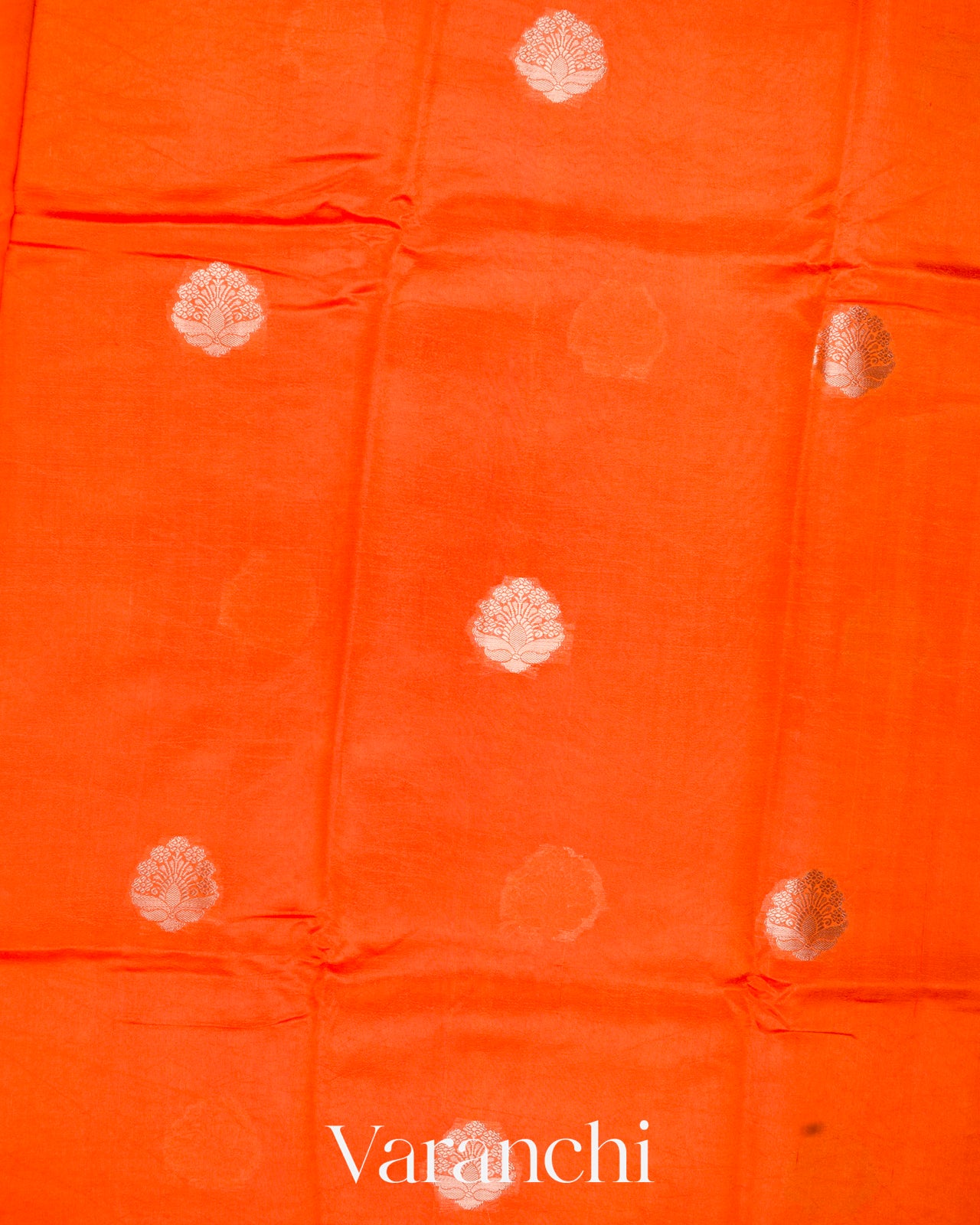 Orange Pure Mango Silk Saree