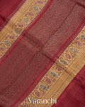 Maroon Pure Raw Silk Handloom Saree