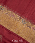 Maroon Pure Raw Silk Handloom Saree