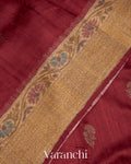 Maroon Pure Raw Silk Handloom Saree