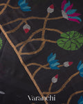 Black Jamdani Pure Matka Silk Handloom Saree