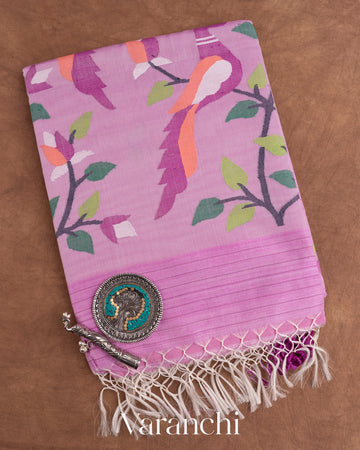 Purple Jamdani Pure Matka Silk Handloom Saree