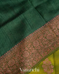 Mehandi Green Shibori Pure Raw Silk Handloom Saree