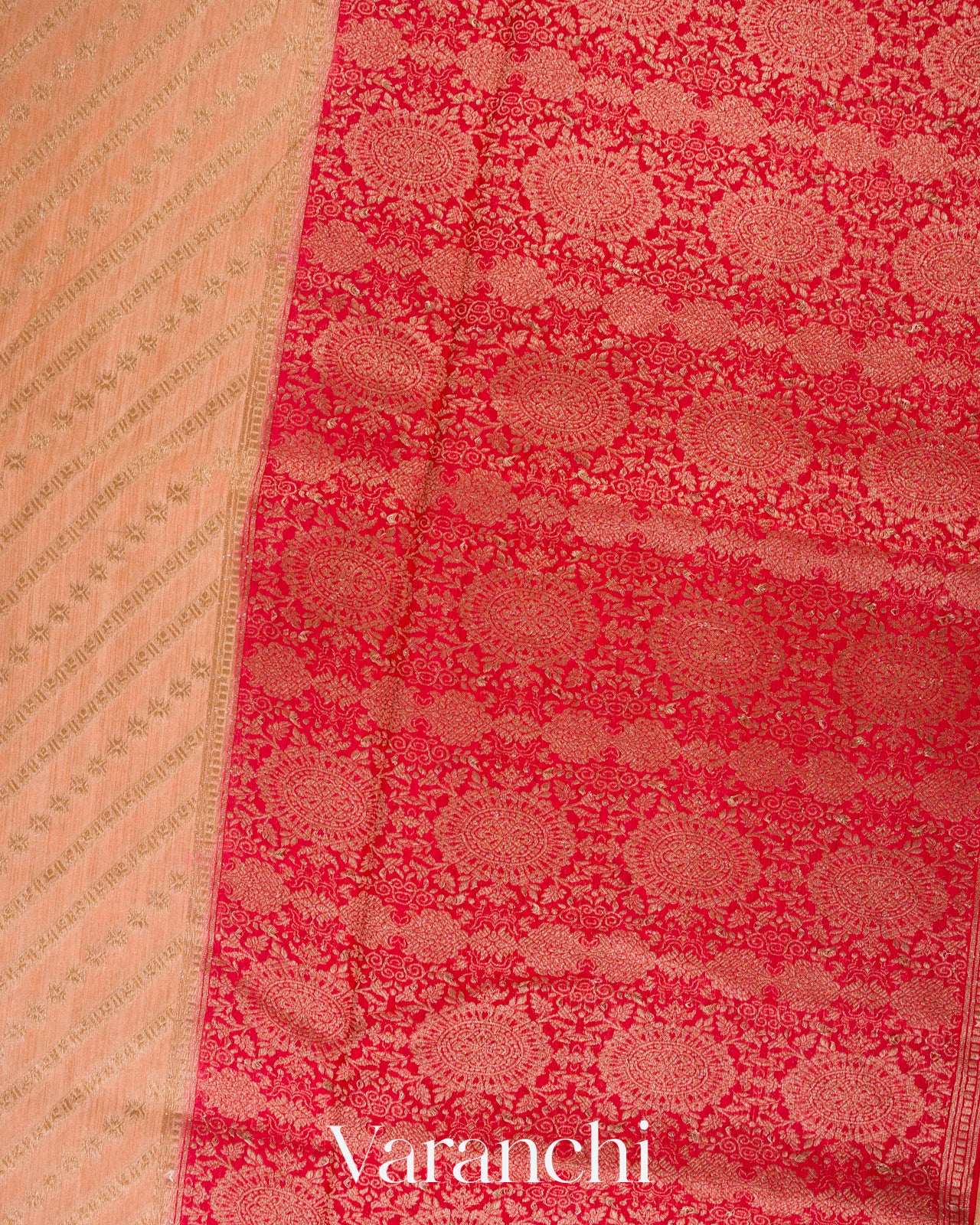 Dusty Orange Pure Moonga Silk Saree 