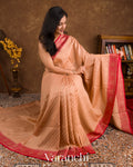 Dusty Orange Pure Moonga Silk Saree