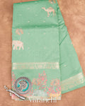 Light Sea Green Digital Printed Pure Moonga Silk Saree 