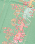 Light Sea Green Digital Printed Pure Moonga Silk Saree 