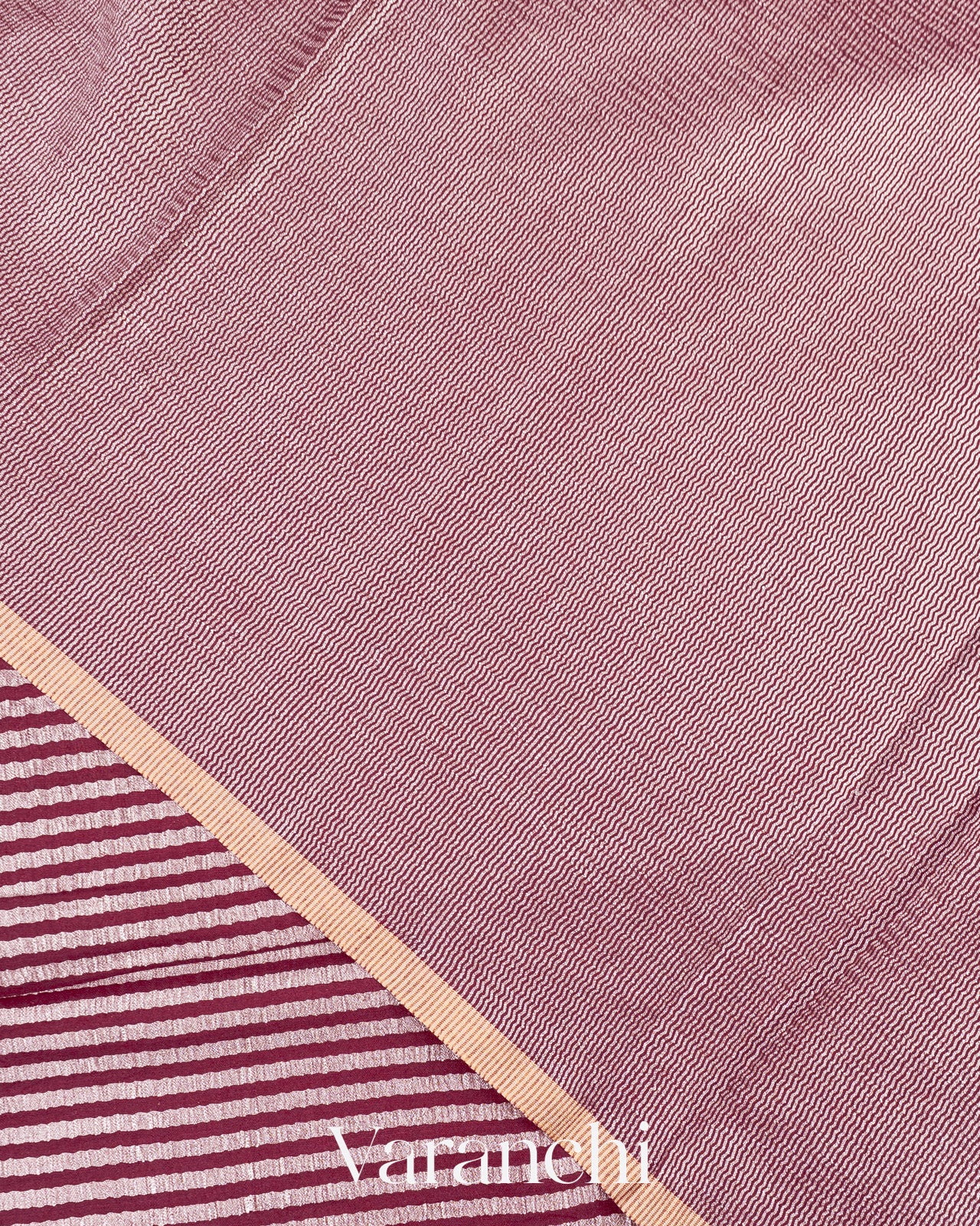 Berry Maroon Pure Crush Tissue Moonga Silk Saree