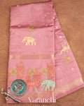 Onion Pink Digital Printed Pure Moonga Silk Saree