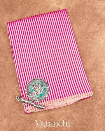 Pink Pure Crush Tissue Moonga Silk Saree