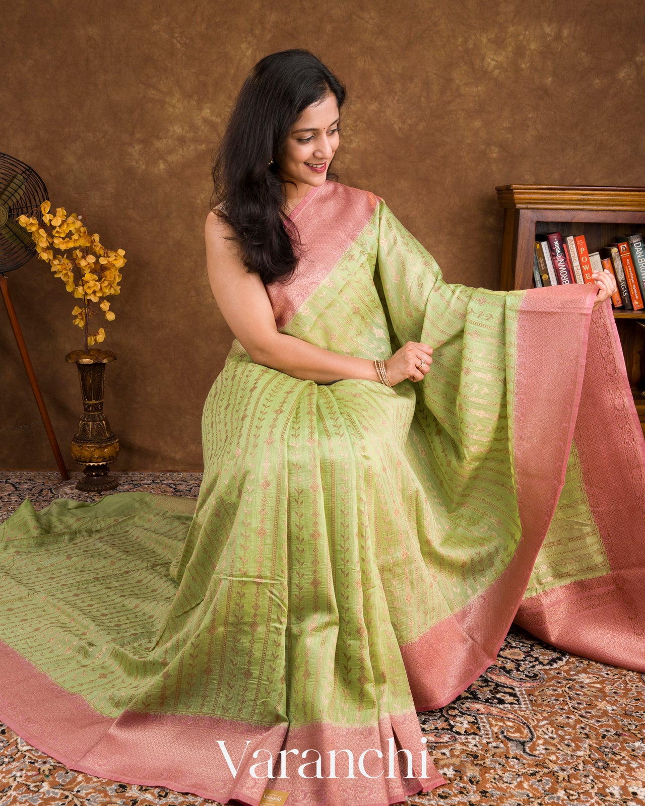 Pista Green Pure Moonga Silk Saree