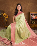 Pista Green Pure Moonga Silk Saree