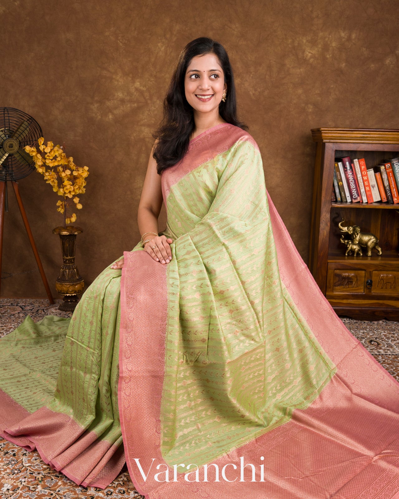 Pista Green Pure Moonga Silk Saree
