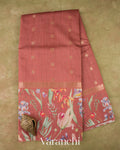 Rust Brown Digital Printed Pure Moonga Silk Saree