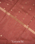 Rust Brown Digital Printed Pure Moonga Silk Saree