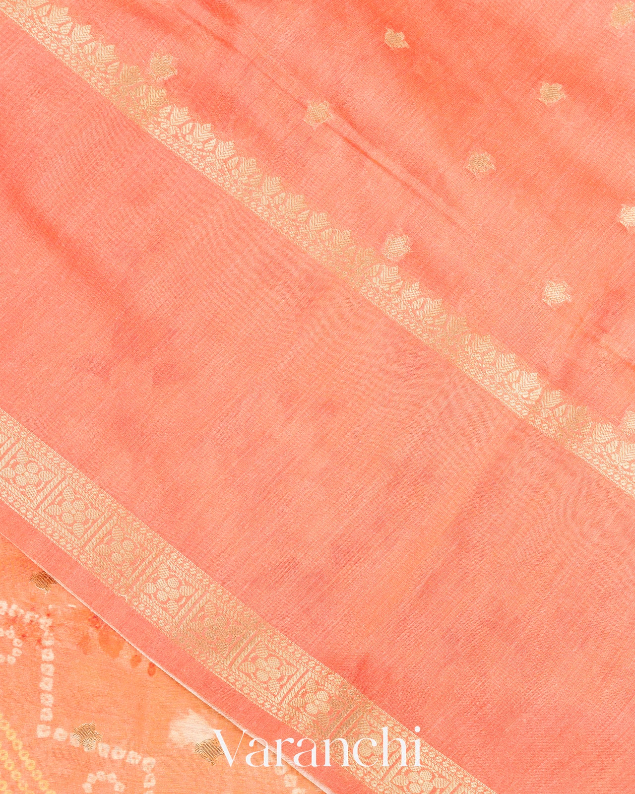 Soft Peach Ombre Digital Printed Pure Moonga Silk Saree