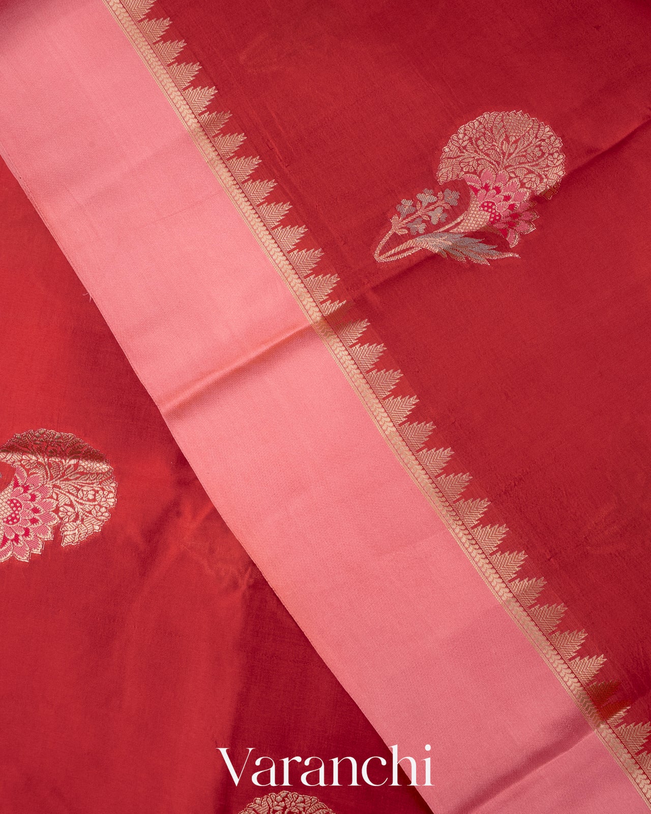 Red Pure Mango Silk Saree