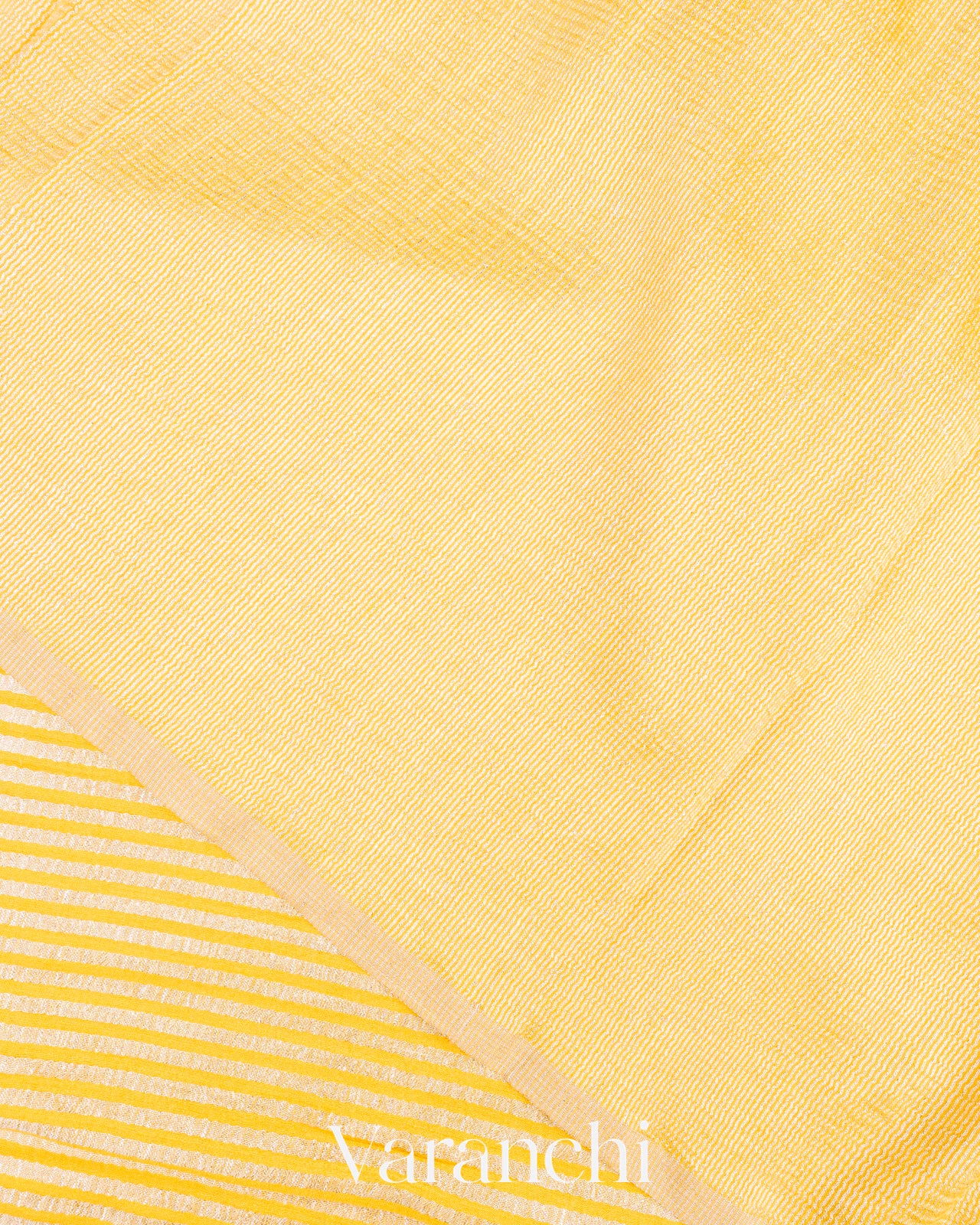 Yellow Pure Crush Tissue Moonga Silk Saree 
