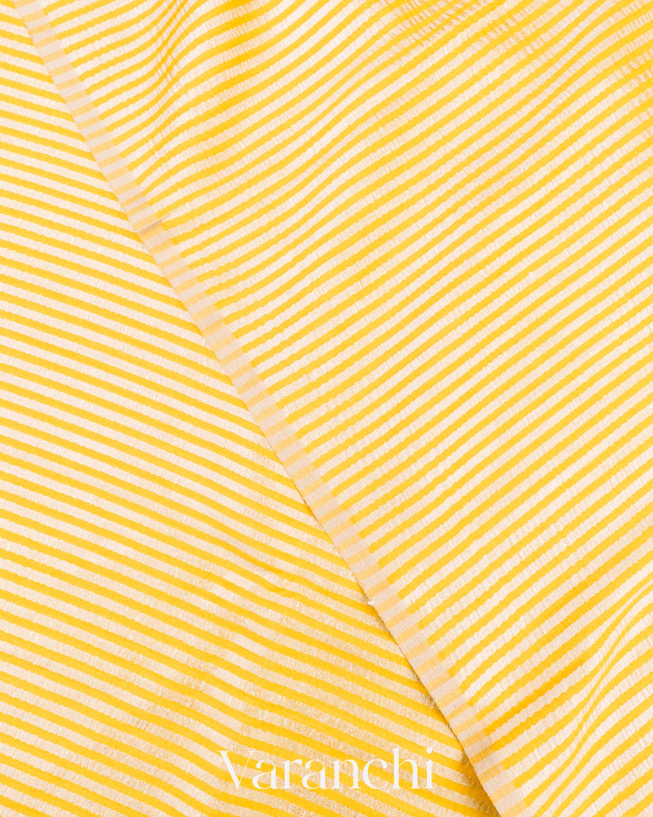 Yellow Pure Crush Tissue Moonga Silk Saree 