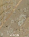 Sand Beige Ombre Digital Printed Pure Moonga Silk Saree