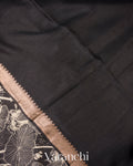 Charcoal Black Digital Printed Pure Moonga Silk Saree