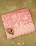 Dusty Rose Pure Moonga Silk Saree
