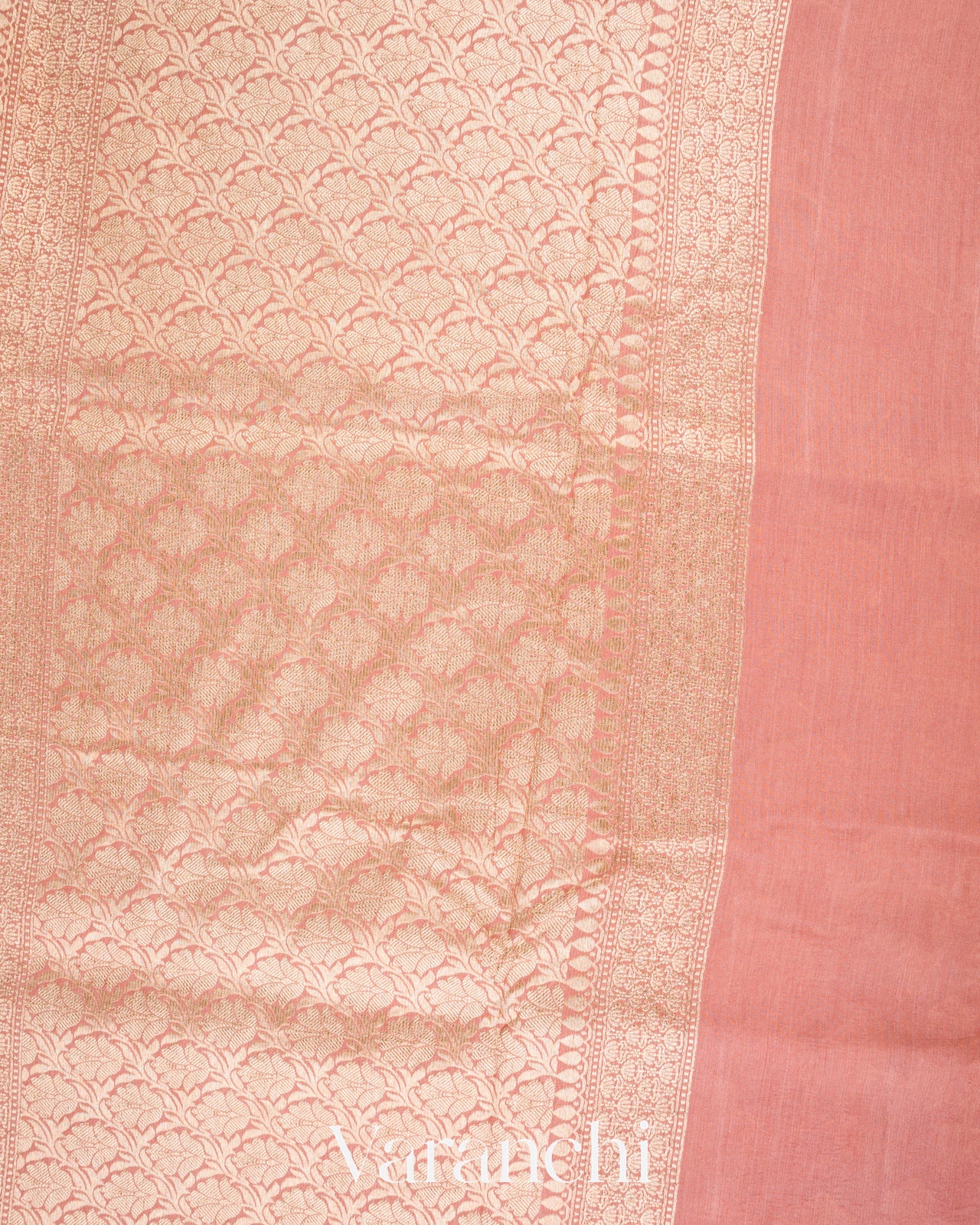 Dusty Rose Pure Moonga Silk Saree