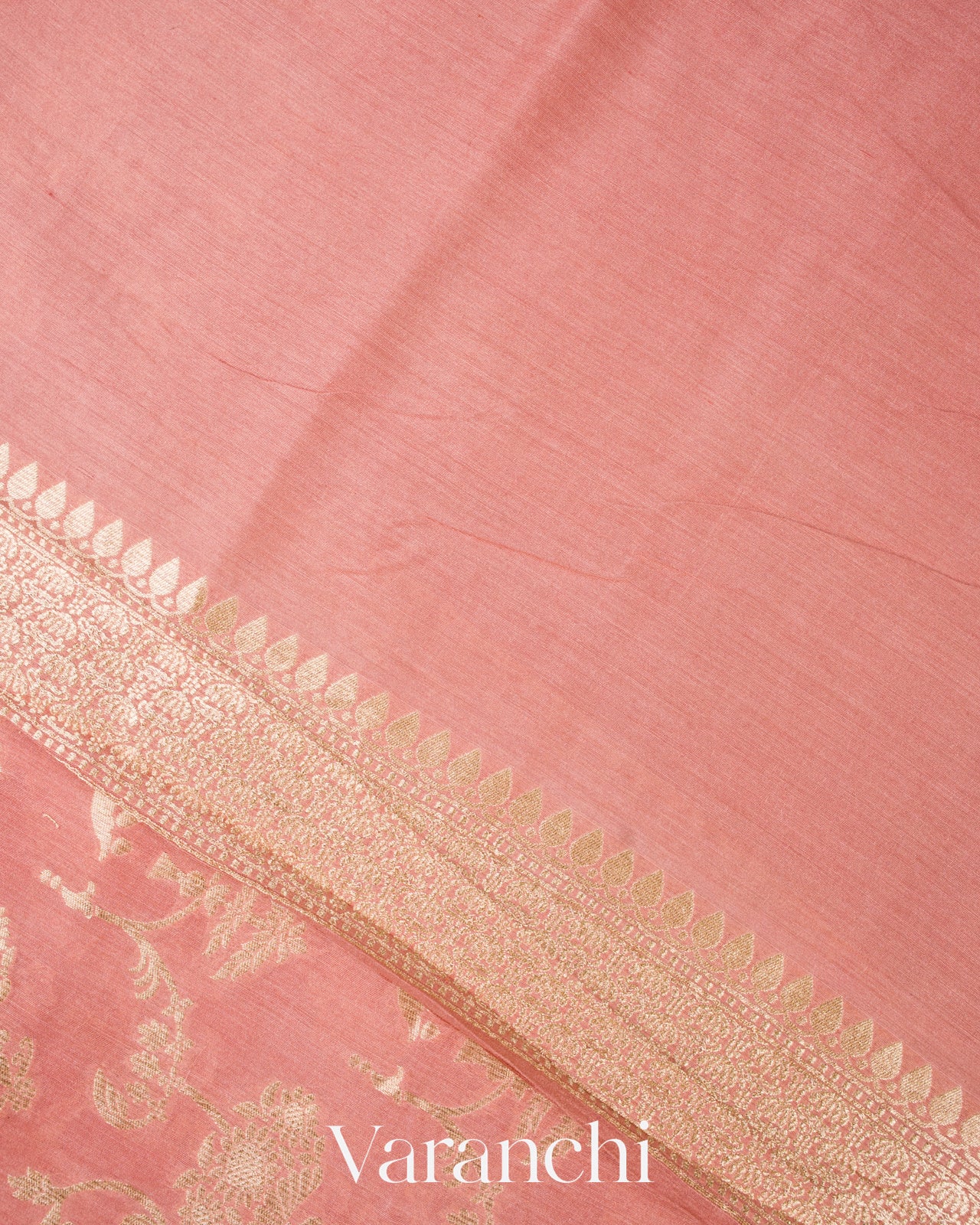 Dusty Rose Pure Moonga Silk Saree