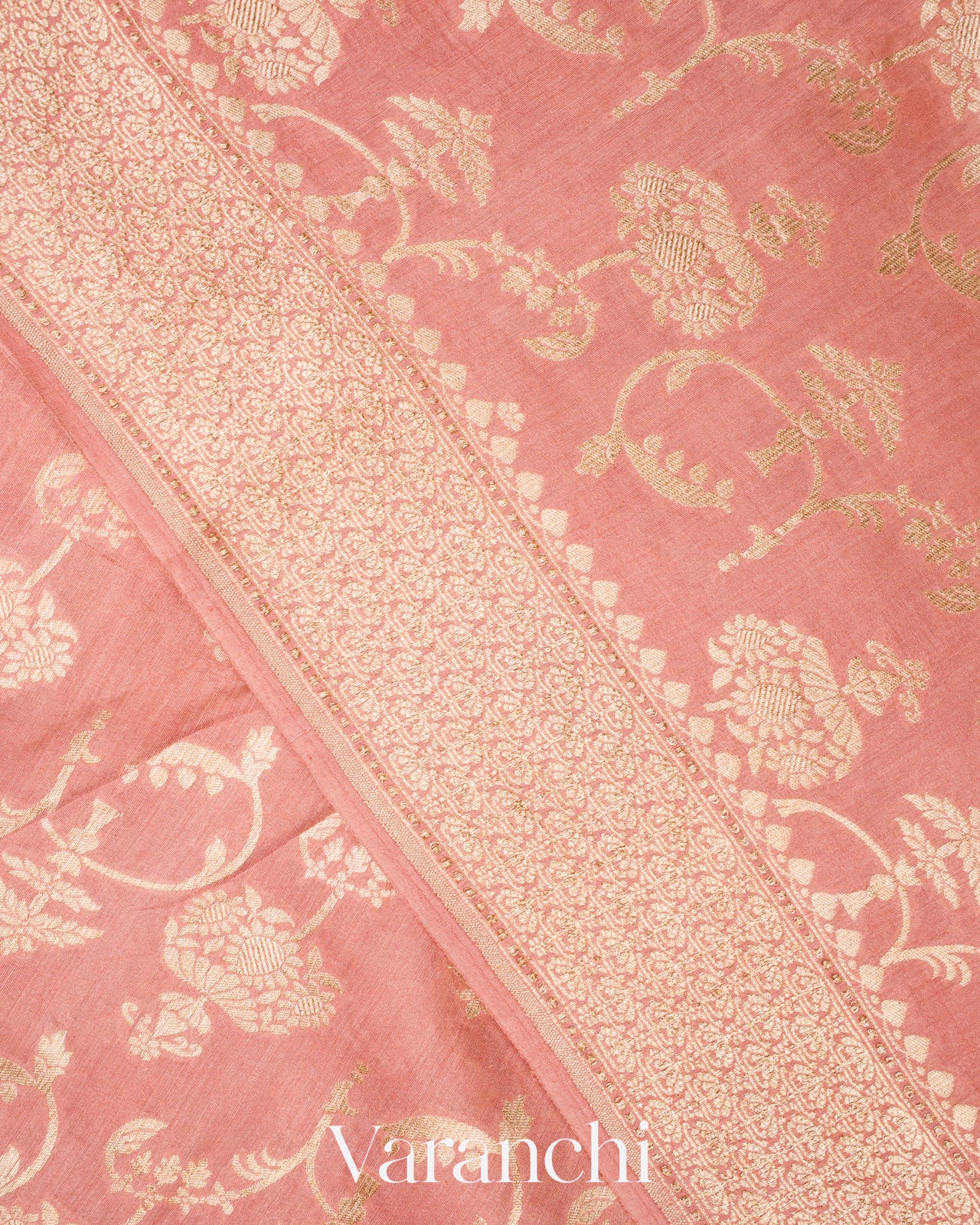 Dusty Rose Pure Moonga Silk Saree