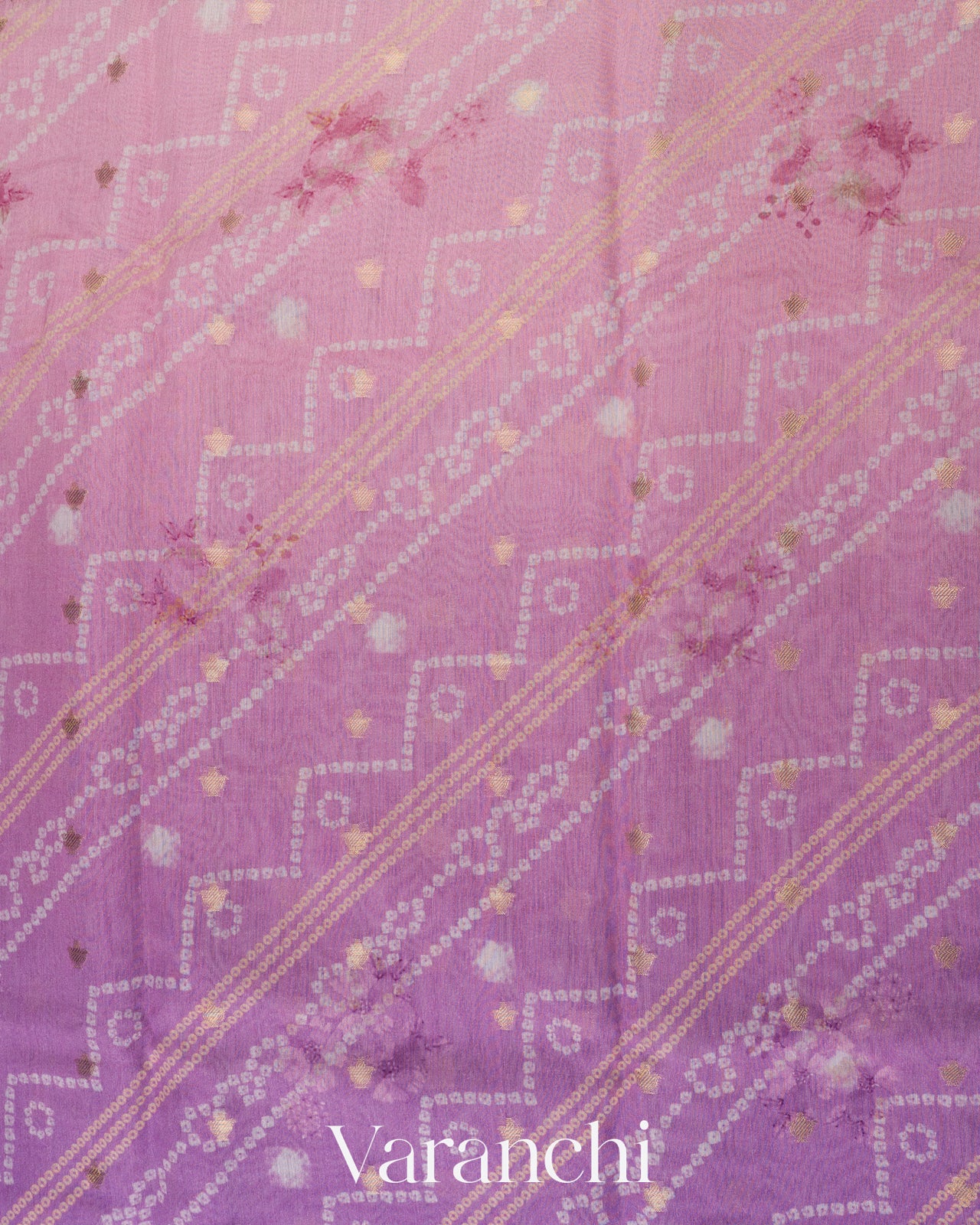 Lavender–Mauve Ombre Digital Printed Pure Moonga Silk Saree