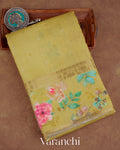 Lemon Yellow Pure Moonga Silk Saree