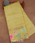 Lemon Yellow Pure Moonga Silk Saree