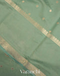 Pastel Mint Green Digital Printed Pure Moonga Silk Saree