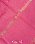 Blush Rose Pink Ombre Digital Printed Pure Moonga Silk Saree