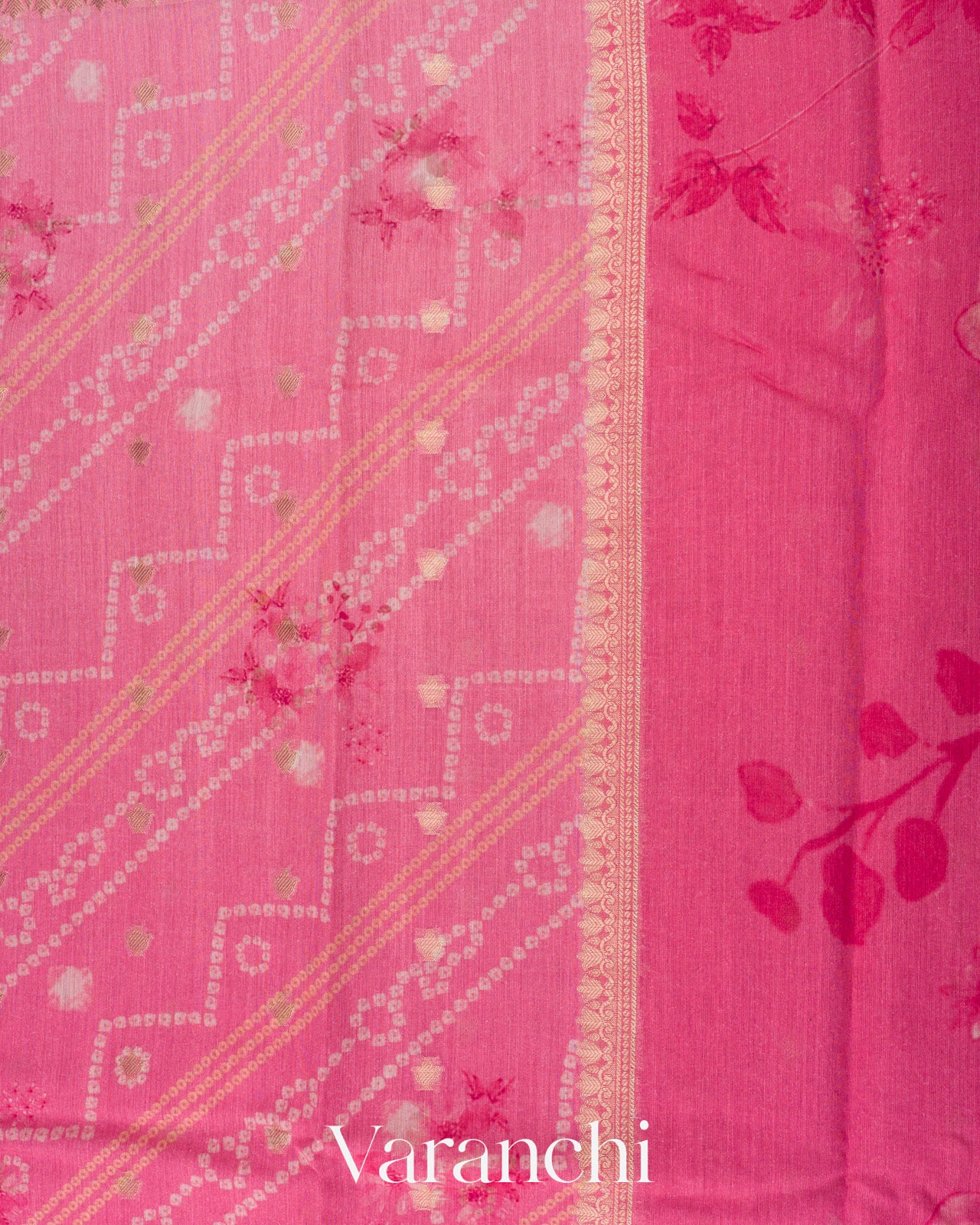 Blush Rose Pink Ombre Digital Printed Pure Moonga Silk Saree