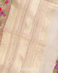 Beige Floral Digital Printed Pure Moonga Tussar Silk Saree